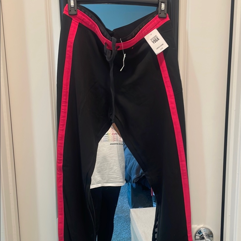 PINK Black and Pink Track Pants